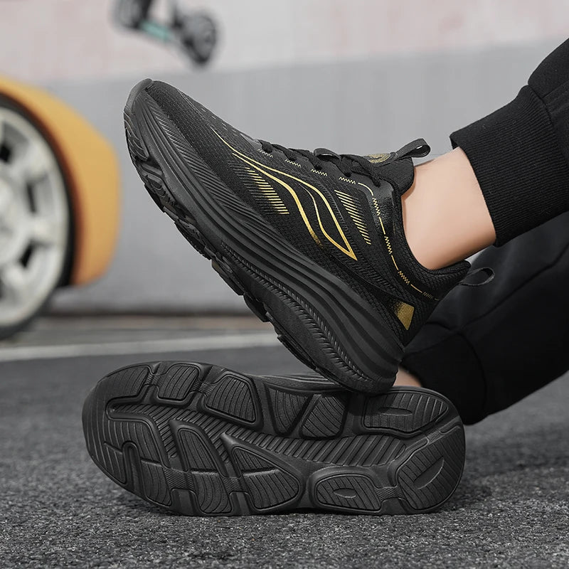 Unisex Breathable Mesh Sneakers Thick Cushion Sole Non-Slip Casual Running Walking Daily Sports Shoes