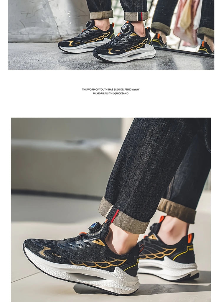 Summer Breathable Casual Sports Shoes for Men, New Fashionable and Versatile Breathable Mesh Rotating Buckle Running Shoes Suitable for Outdoor Sports and Daily Wear