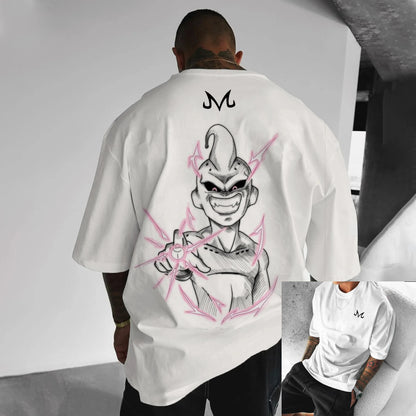 T-shirt de algodão de manga curta com estampado de Dragon Ball Z – Son Goku e Vegeta – Roupa para homem e mulher – Estilo Harajuku, Y2K, vintage, verão, streetwear