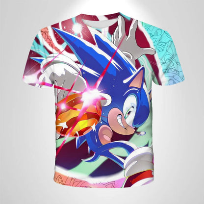 206 Sonic The Hedgehog – anime – oddychająca koszulka dla chłopców, odzież dziecięca, odzież codzienna, oddychający, cienki krój, koszulka unisex