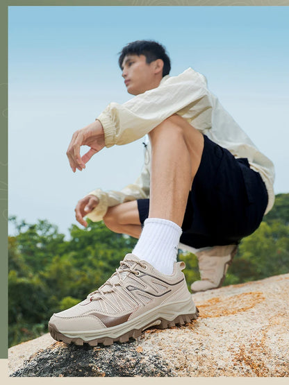New Large Outdoor Mountaineering Shoes Men Spring and Autumn Mesh Breathable Sneakers Outdoor Travel Hiking Non-Slip Shoes