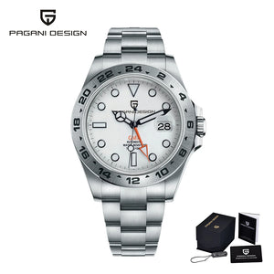 Pagani Design PD1682 Men’s GMT Watch 42mm Automatic Mechanical DG5833 Sapphire Crystal Stainless Steel Waterproof Black Vintage