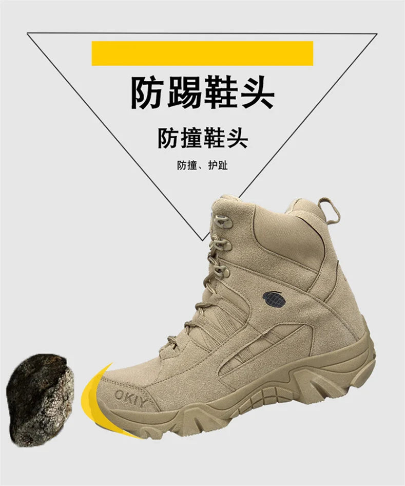 Men Tactical Boots Boots Men Desert Waterproof Work Safety Shoes Hiking Shoes Ankle Men Outdoor Boots