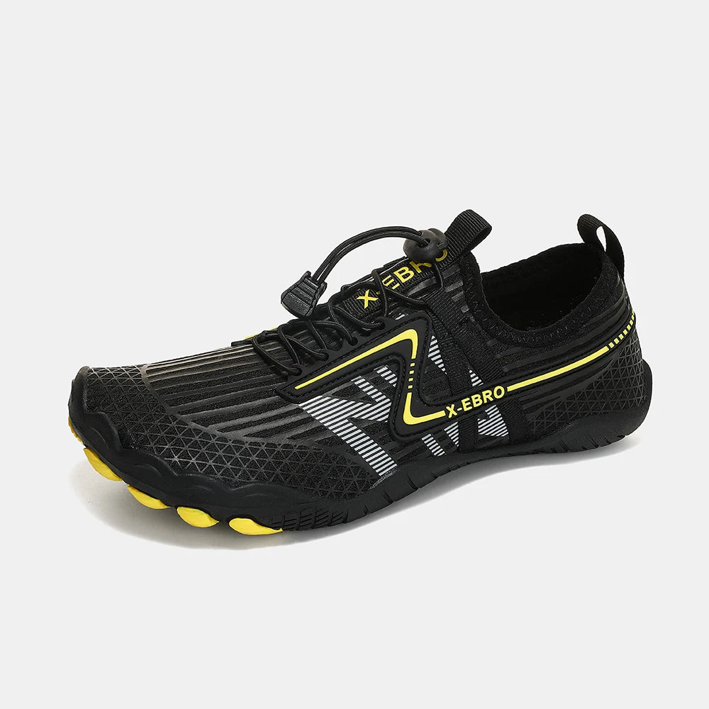Oiaano Barfußschuhe mit breiter Zehenbox, schwarz, für Damen und Herren, Unisex-Sportsneaker, Aqua-Strandschuhe mit weicher Sohle, leicht und atmungsaktiv
