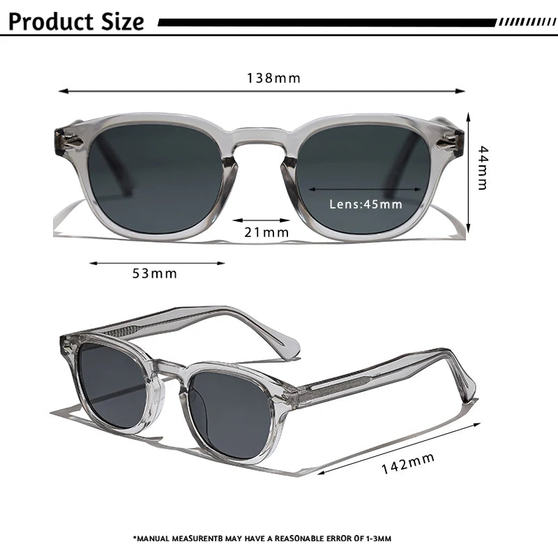 CATERSIDE Retro Round Men Sunglasses Punk Propionic Acid Pin Temple Luxury Sun Glasses Women Sports Leisure Party Eyewear UV400
