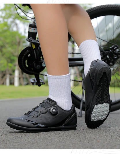 Zapatillas de ciclismo para hombre, bicicletas de carretera, mujer, competición, con cierre automático, velocidad, zapatillas deportivas de ciclismo, zapatillas de ciclismo con calas SPD para mujer