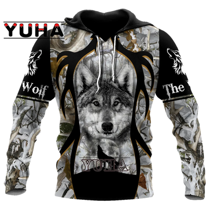 Wolf-Print-Hoodies für Herren, 3D-Hoodies, Marken-Sweatshirts, Jacken, hochwertiger Pullover, modische Trainingsanzüge, Animal-Streetwear für draußen