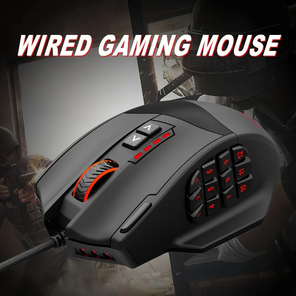 E-YOOSO X-39 Programmable Gaming Mouse, Wired RGB Mouse with 18 Buttons, 8 Removable Weights, 5 DPI, Ergonomic Grip for Computer
