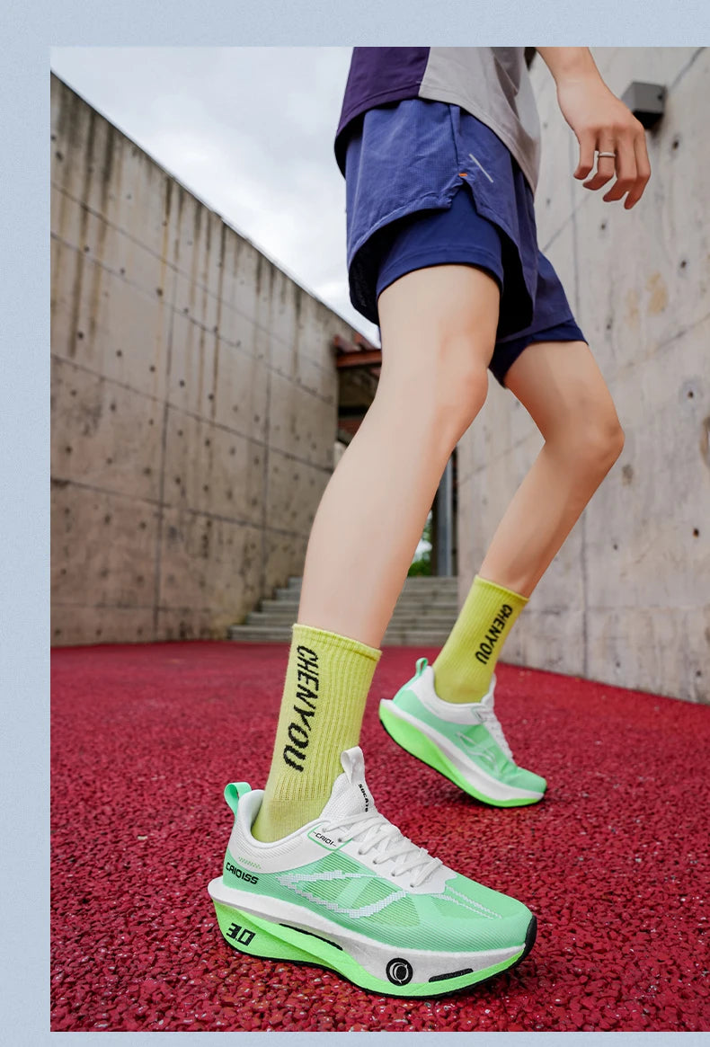 Buty do biegania z karbonową płytką do maratonu, męskie, sportowe, specjalistyczne, oddychające, lekkie, damskie, wygodne sneakersy sportowe outdoorowe