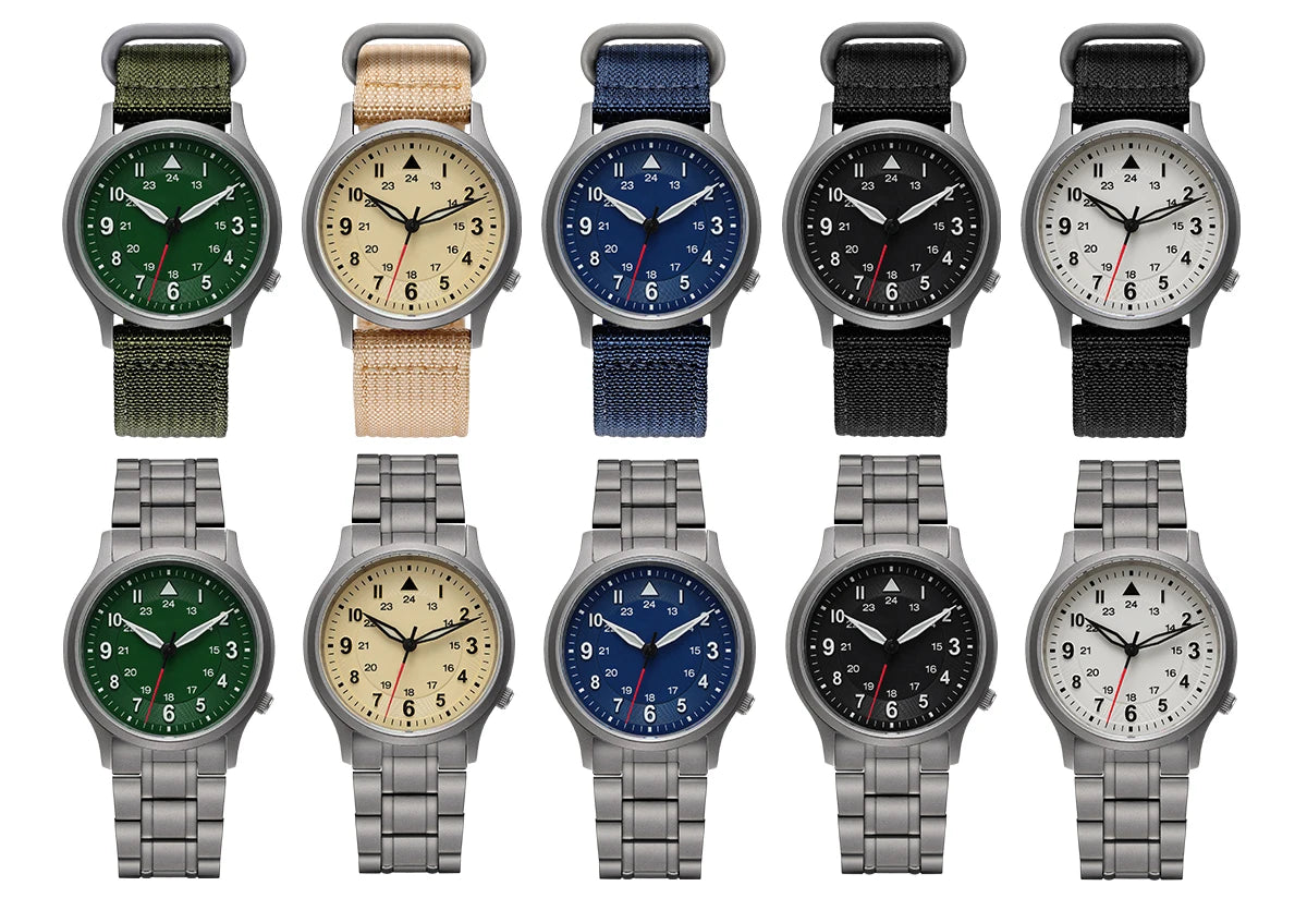 BERNY Titanium Watches for Men Classic Men's Field Watch Easy Read Outdoor Quartz Wristwatch Super Luminous Sapphire 5ATM
