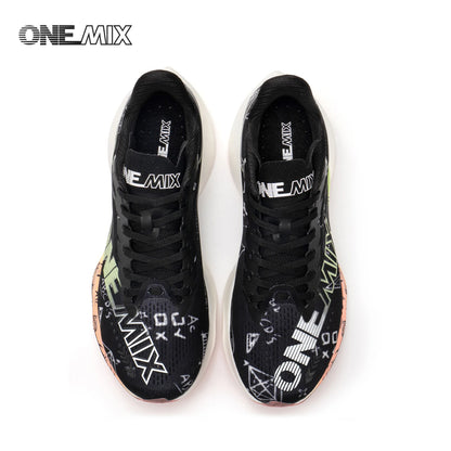 ONEMIX Neue Marathon-Laufschuhe mit Nylon-Carbonplatte, stoßdämpfende Profi-Rennschuhe mit stabiler Unterstützung, ultraleichte Rebound-Sneaker
