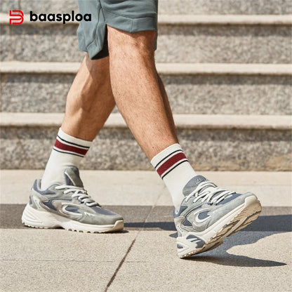 Baasploa új futócipő férfiaknak, szabadtéri divat, könnyű hálós sportcipő, férfi alkalmi, lélegző, csúszásmentes sétálócipő