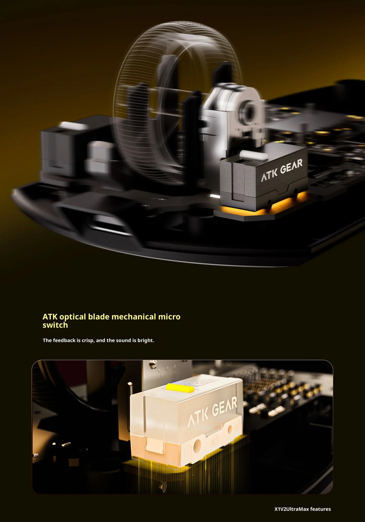 Mouse gaming wireless ATK X1 V2 Ultimate 2.0 Paw3950 Ultra, 54g, ușor, 750ips, latență redusă 0.163ms, 650ips, accesoriu nou, cadou