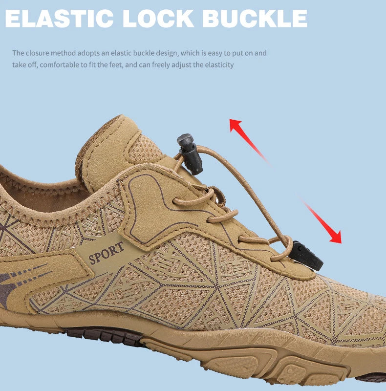 Sapatos para caminhar na água sem sapatos - Homem e Mulher - Sapatos de praia em malha de secagem rápida - Sapatos antiderrapantes para atividades ao ar livre - Sapatos unissexo para desportos aquáticos