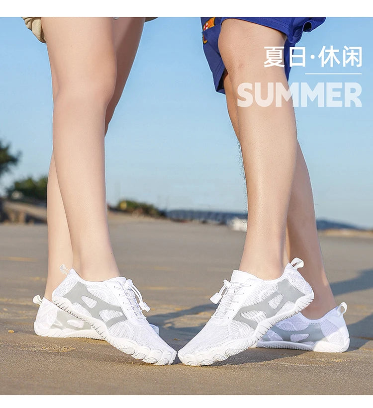 Unisex Wide Toe Barefoot Water Shoes Quick Dry Breathable Soft Sole Beach Aqua Shoes Lightweight Swimming Water Sports Sneakers