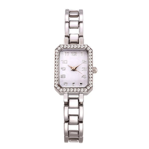 Luxury Women's Watch 2023 New Simple Square Full Diamond Digital Quartz Watch Gold Stainless Steel Bracelet Women's Dress Clock
