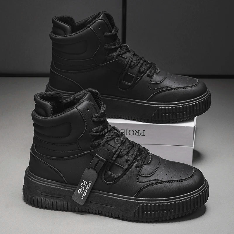 Fashion Casual Sneakers High Top Skateboard Shoes Student Boots Men and Women Trend Wear Resistant Two-color Couples