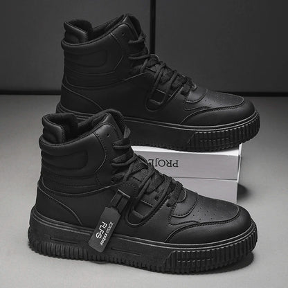 Fashion Casual Sneakers High Top Skateboard Shoes Student Boots Men and Women Trend Wear Resistant Two-color Couples