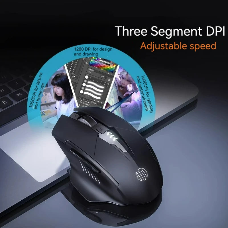 Inphic F1 2.4G Bluetooth Wireless Mouse Office Silent Mouse Rechargeable 6 Efficient Buttons Gaming Mouse For Laptop Tablet PC