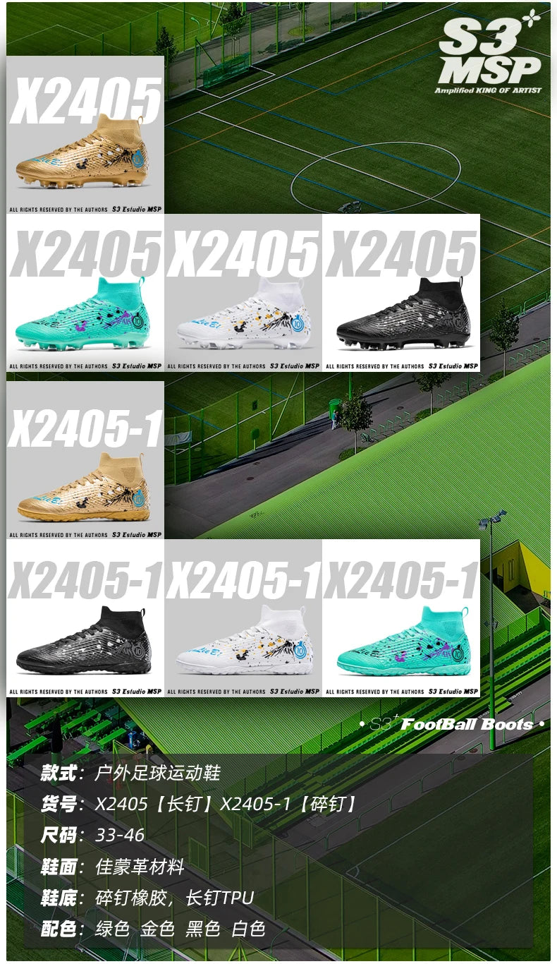 Men Professional Soccer Shoes Non-slip Football Boots Unisex Breathable Futsal Sports New Cleats Drop Shipping Ultralight