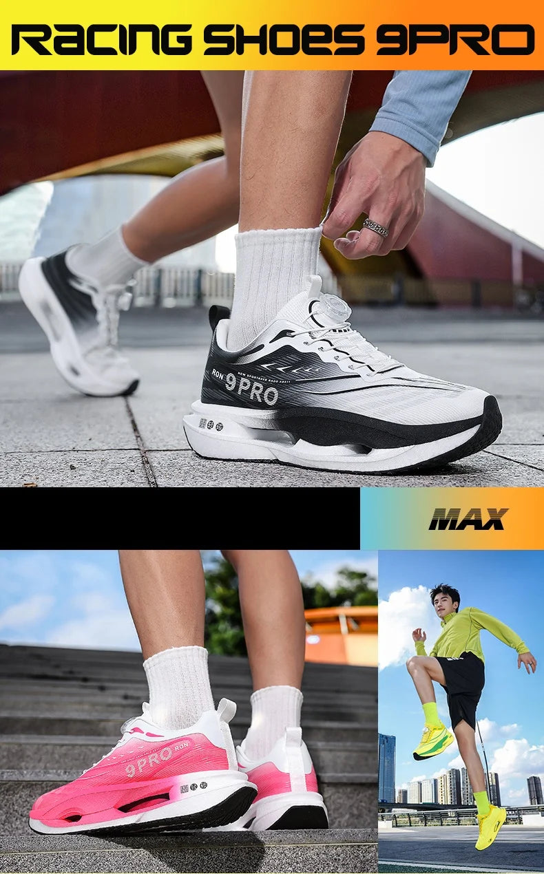 New men's and women's running shoes breathable racing sports shoes carbon cushioning lightweight men's jogging training shoes