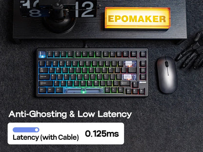 EPOMAKER HE80 75% US-QWERTY-Layout Hot-Swap Creamy Gasket kabelgebundene magnetische mechanische Tastatur mit Hall-Effekt, DKS SOCD für PC/Mac