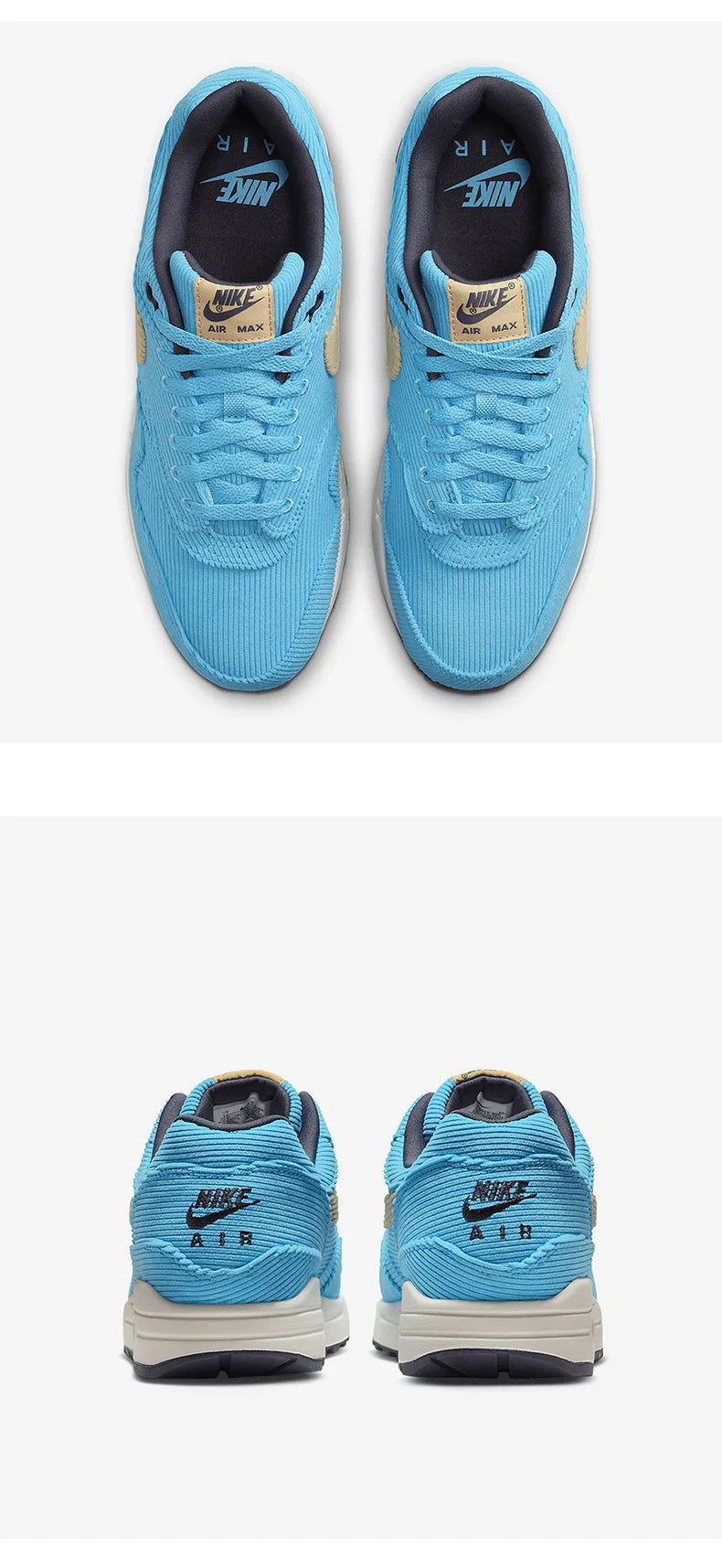 Nike Air Max 1 oficiais e genuínos, sapatilhas desportivas casuais unissexo de cano baixo com amortecimento Air, FB8915-400