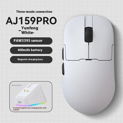 AJAZZ AJ159 APEX Maus Tri-Mode Wireless 8K PAW3950 Sensor Low Latency Gaming-Maus mit Ladestation, anpassbar, leicht, für PC-Gamer