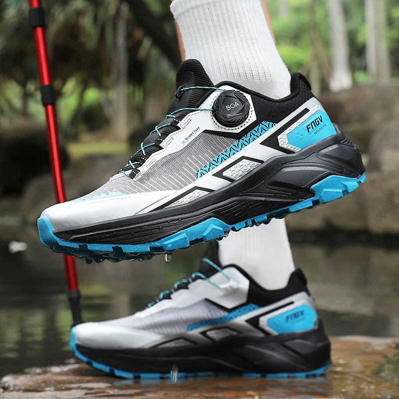 Spring & Summer Men's Running Shoes  Outdoor Hiking,Wear-Resistant Trail Shoes with BOA Closure,Breathable Sports & Casual Style