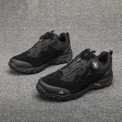 HIKEUP: Zapatos de piel para hombre, zapatillas de senderismo para actividades al aire libre, zapatillas de trekking para turismo, zapatillas de trail running para escalada y montaña, tensor
