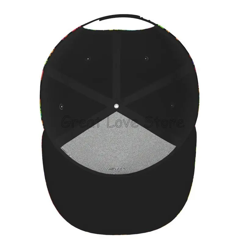 Colorful Graffiti Art Print Baseball Cap Adjustable Snapback Hat for Men Women Unisex Hip Hop Caps Flat Bill Brim Hats