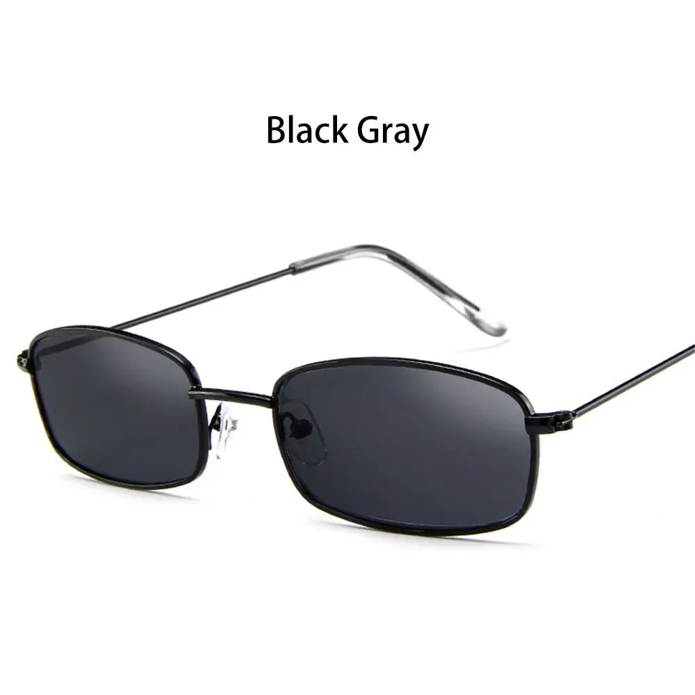 Small Rectangle Sunglasses Women Metal Square Vintage Sun Glasses Brand Designer Men Retro 90s Trendy Gradient Eyewear Shades