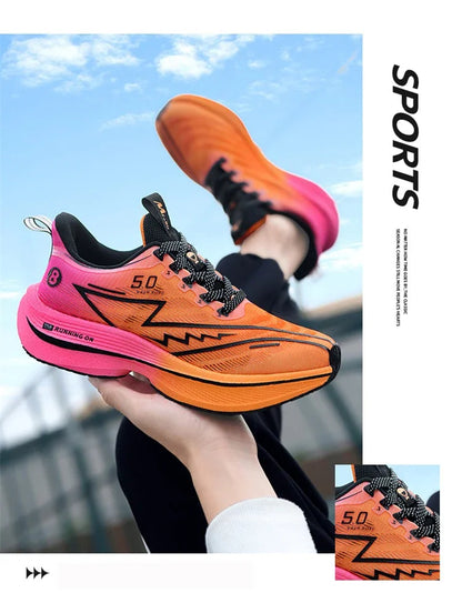 Heren hardloopschoenen met koolstofplaat, zacht gedempte, schokabsorberende sportschoenen, unisex sneakers, lichte antislip trainingsschoenen