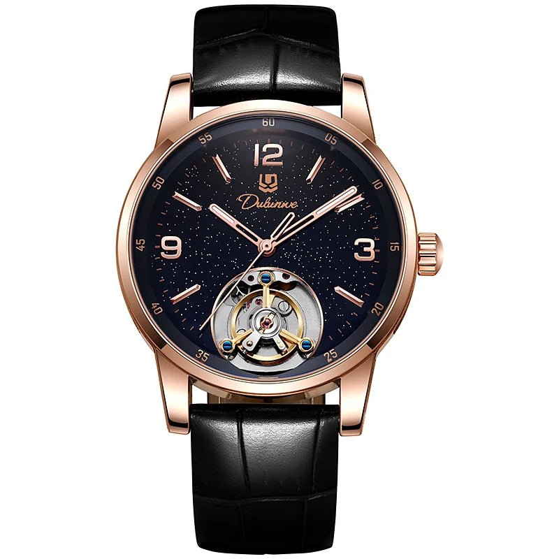 Montre Tourbillon Homme Mode Sport Automatique Mécanique Étanche Montre-bracelet de luxe de marque haut de gamme