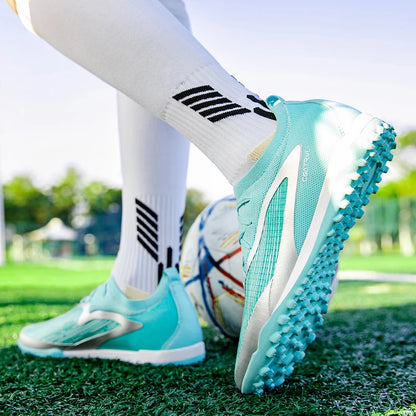 New Men's Soccer Shoes Professional Society Turf Training Football Field Boots Non-Slip TF/FG Indoor Football Shoes Sizes 32-45