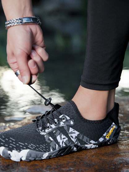 Oiaano Barfußschuhe mit breiter Zehenbox, schwarz, für Damen und Herren, Unisex-Sportsneaker, Aqua-Strandschuhe mit weicher Sohle, leicht und atmungsaktiv