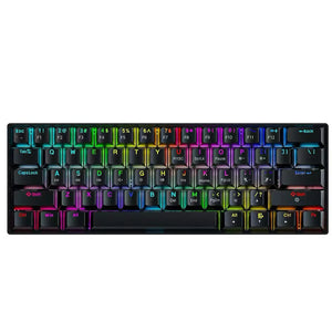 61-Key RGB Backlit Tri-Mode Bluetooth Mechanical Keyboard Dust-Proof Hot-Swappable Wireless Gaming & Office Keyboard for Esports
