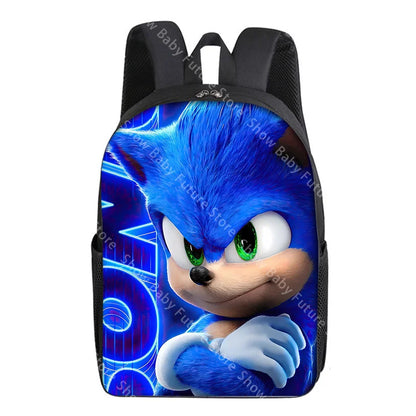 New Cute Anime Backpack for Adult Men Student Schoolbag Teenagers Cartoon Sonics Bag Rucksack Waterproof Bookbag Birthday Gifts