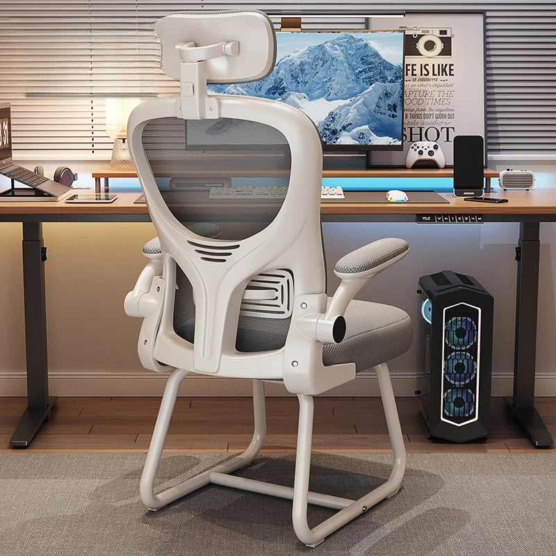 Chaise de bureau ergonomique et flexible pour études, jeux et travail prolongé, avec dossier inclinable réglable, idéale pour les longues heures de travail à domicile ou en dortoir, pour un confort optimal.
