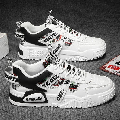 Scarpe da skateboard da uomo, sneakers estive, in pelle, casual, alla moda, per attività all'aperto, corsa, sport, escursionismo, tennis, con zeppa, di marca, di lusso