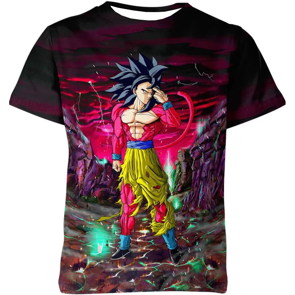 Letní tričko Dragon Ball – dětská trička s motivy anime postav, Goku Super Saiyan – trička pro chlapce, dětská trička s krátkým rukávem, Y2K