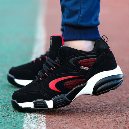 Plus Size Men's Trendy Colour Block Sneakers, Comfy Non Slip Lace Up Casual Durable Shoes For Men's Outdoor Activities