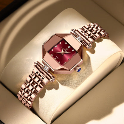 POEDAGAR Luxury Brand Women Watch Stainless Stain Waterproof Quartz Watches For Woman Fashion Simple Rose Gold Ladies Watch Gift