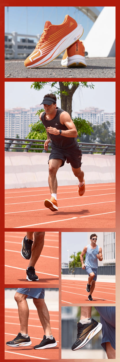 Baasploa Men Professional Running Shoes Lightweight Breathable Jogging Sports Shoes Female Carbon Plate Anti-slip Sneakers