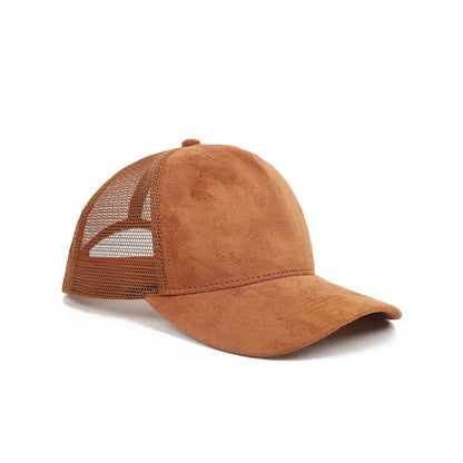 Custom Logo Baseball Cap Men 5 panel Mesh Suede Diy Trucker Hat Spring Summer Outdoor Sports Hats Women Solid Color gorros