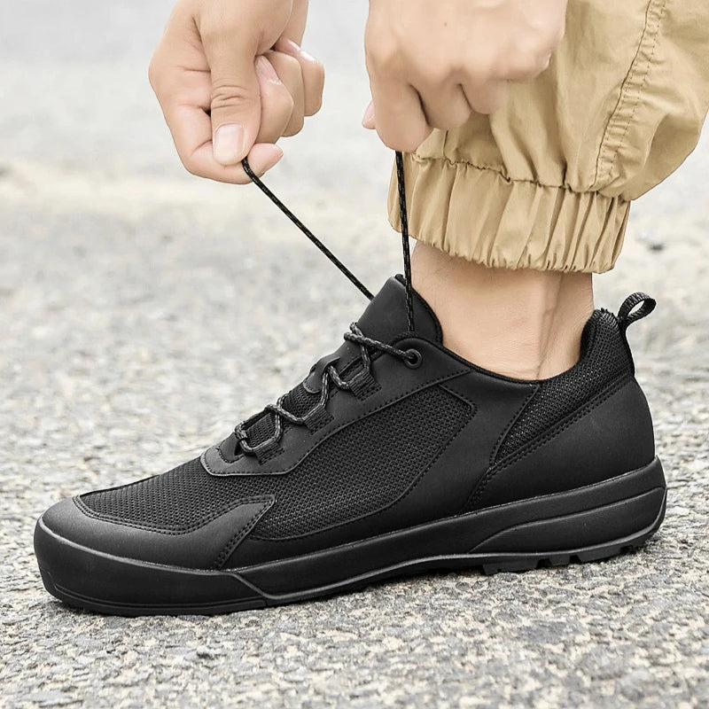 Leisure Walk Men Casual Shoes Fashion Genuine Leather Sneakers Outdoor Male Sports Shoes Non-Slip Walking Shoes Trekking Footwear
