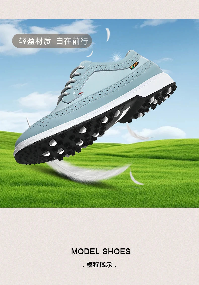 Professional Golf Shoes Men High-Quality Leather Breathable Sports Shoes Golf Competition Training Shoes Plus Size Shoes 39-47#