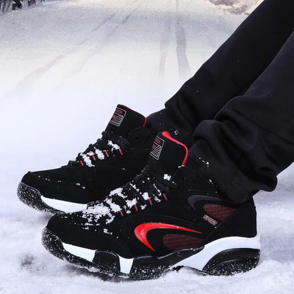 Botas de neve para homem, quentes para o inverno, casal, ténis casuais, moda, couro, desporto ao ar livre, corrida, ténis, homem, antiderrapantes, tamanho grande 48, ténis desportivos