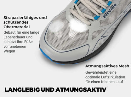 FitVille protiskluzové běžecké boty na trail, pánské tenisky, extra široké, lehké, pro muže s oteklými nohami, s podporou klenby, pro úlevu od bolesti