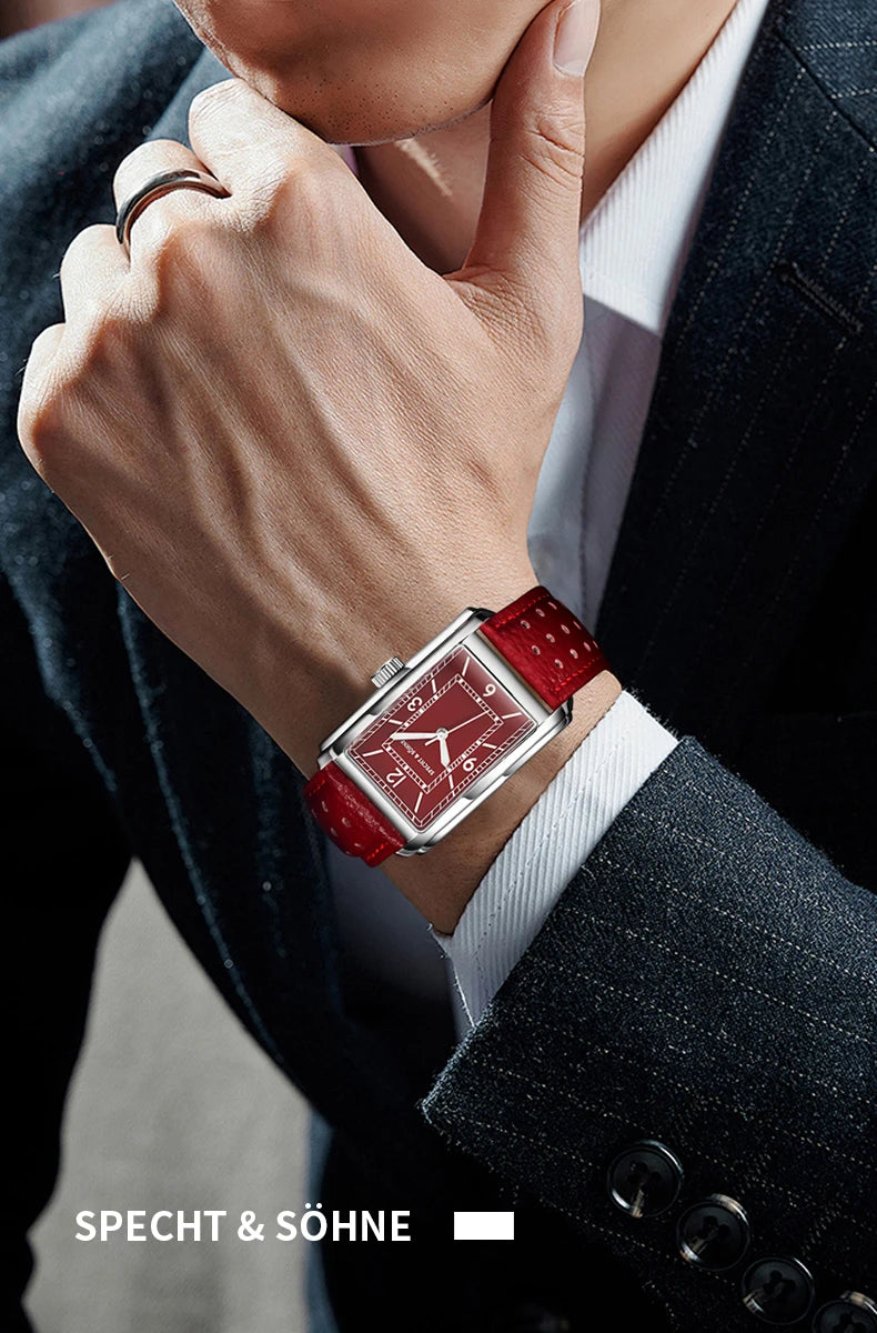 New Specht & Söhne Fashion Couple Watches VH31 Quartz Watches Casual Retro Clocks Sapphire Crystal Leather Strap Wristwatch